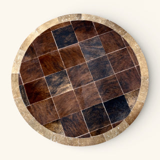 4x4’ cowhide patchwork rug