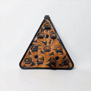 All tooled leather scarf holder