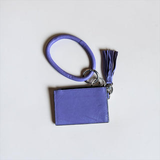 Purple tooled leather cardholder
