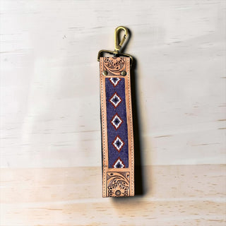 Purple bronco wristlet strap