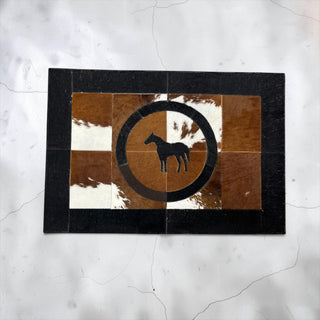 2x3ft horse cowhide patchwork doormat
