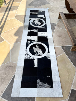 8x2’ horse rider patchwork cowhide rug