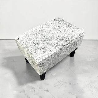 Salt pepper genuine cowhide ottoman