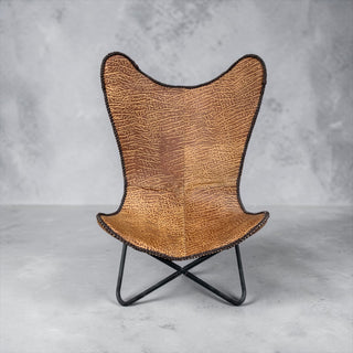Leather butterfly chair