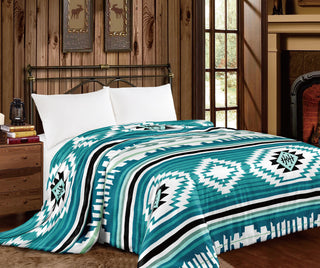 Turquoise Aztec- Mia blanket