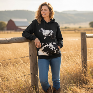 Cow cowhide hoodie