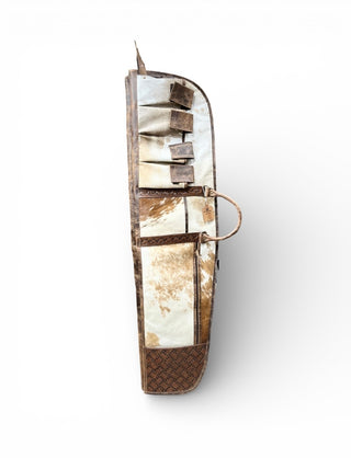 Rust cowhide & tooled leather rifle case
