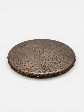 Caiman leather lazy Susan turntable