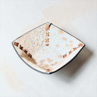 Tan all cowhide small bowl