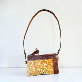 Deer cowhide & leather crossbody bag