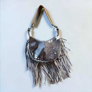 Brown fringe shoulder bag