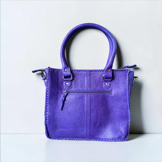 Purple all cowhide tote bag