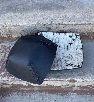 Black Cowhide Decorative Bowl