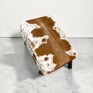 Tan genuine cowhide ottoman