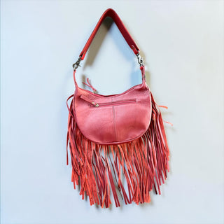 Red fringe shoulder bag