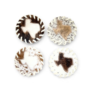 Texas cowhide coasters (set of 4)