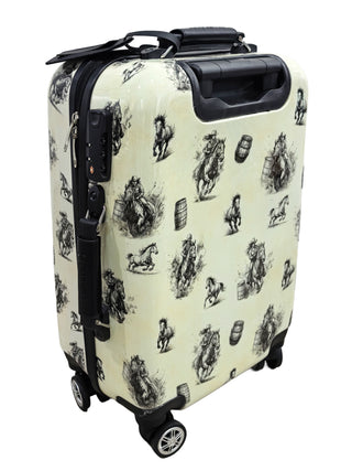 Barrel racing luggage rolling suitcase