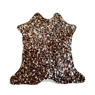 Leopard print silver acid wash calf hide