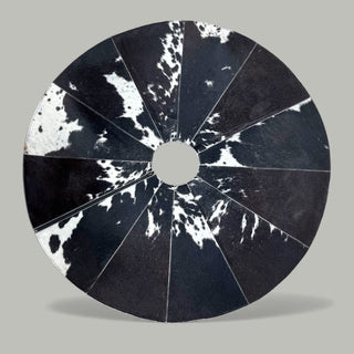 3x3’ all cowhide Christmas tree skirt