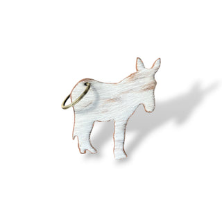 Tan cowhide donkey keychain