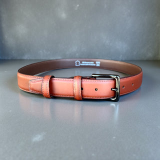 Saddle tan leather belt