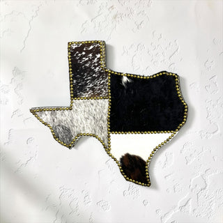 Gold Texas state cowhide wall decor