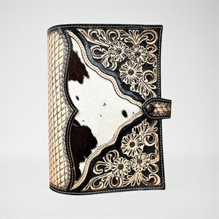 Tooled leather & cowhide Bible cover