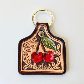 Cherri tooled leather Keychain