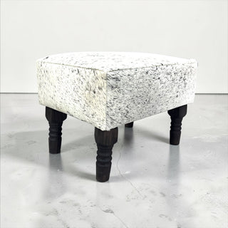 Salt pepper genuine cowhide ottoman