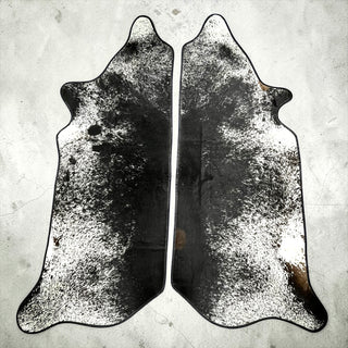 Black border matching sets cowhide rug 6-7’