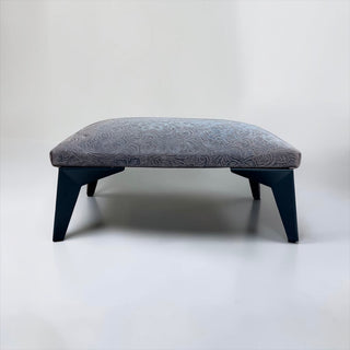 Dark brown embossed floral ottoman