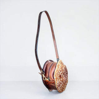 Deer cowhide & leather canteen bag