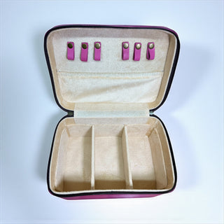 Pink feathers tooled leather jewelry box