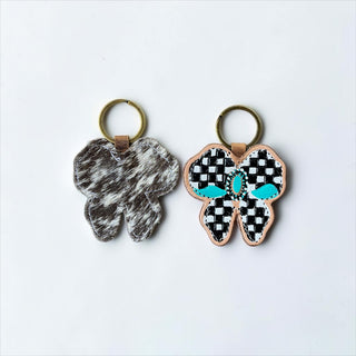 Checker bow keychain