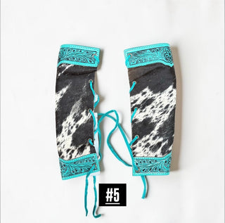 Turquoise cowhide bouquet wrap