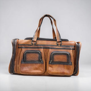 All leather rolling duffle bag