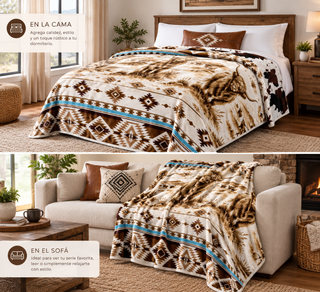 Highland/cowprint reversible- Mia blankets