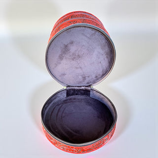 Red tooled leather jewelry box