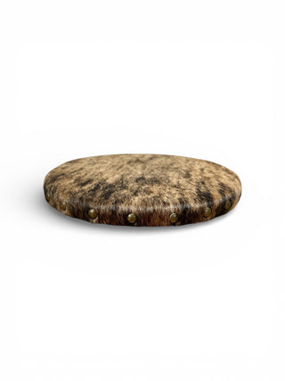 Brindle cowhide lazy Susan turntable