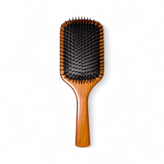 Turquoise blossom tooled leather hairbrush