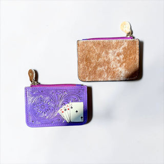 Purple cards coin pouch