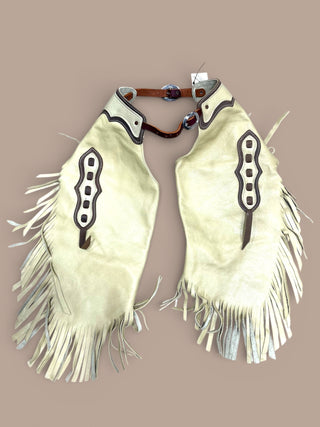 Pistachio leather youth chaps