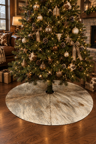 3.6x3.6ft all cowhide treeskirt