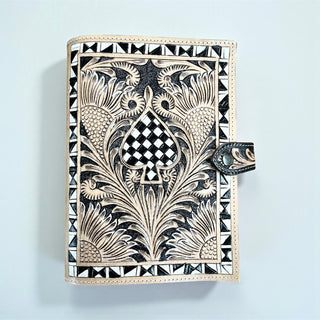 Ace checkered tooled leather bible cover