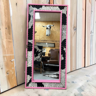 6x3ft Pink antique genuine cowhide mirror