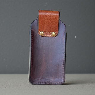 Floral tooled leather bottle holder