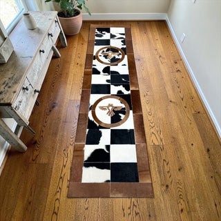 7x2’ cowhide patchwork runner