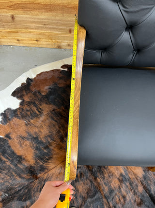 Black genuine cowhide & leather arm chair
