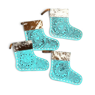 Turquoise Christmas stockings