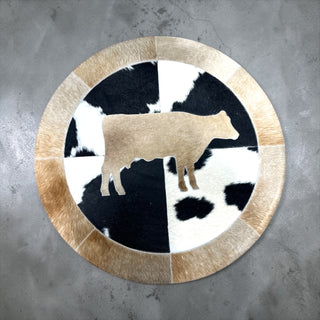 Cow cowhide patchwork rug 3x3’